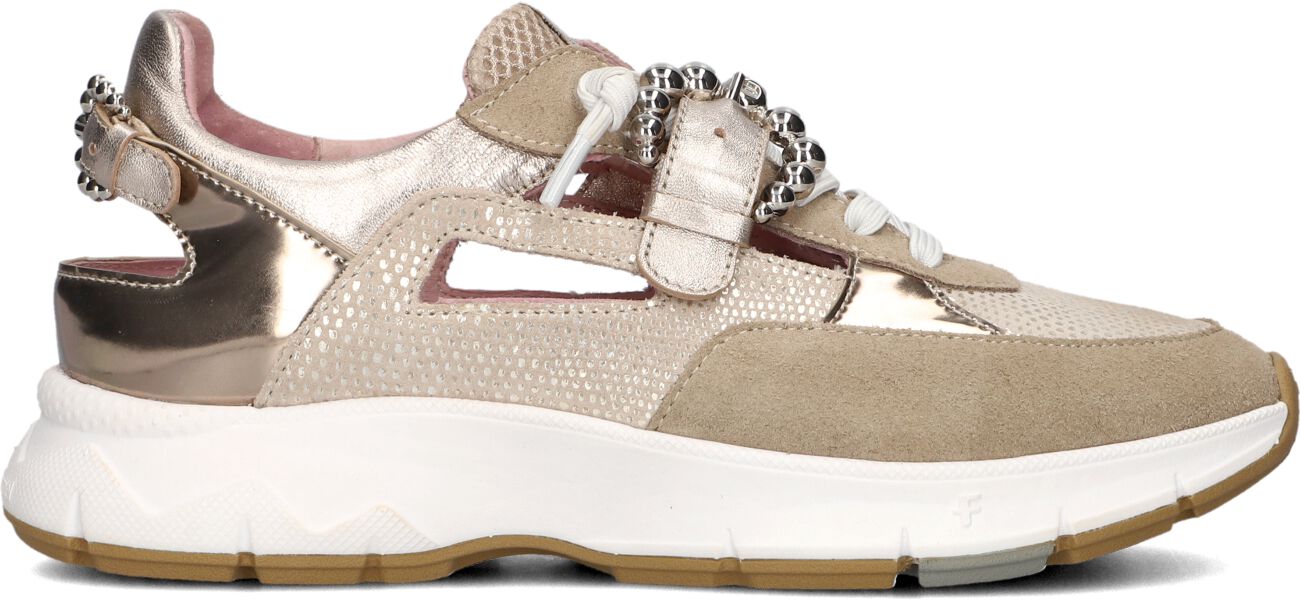 Floris van Bommel Lage Sneakers Dames Sfw-10155 Daysi, Maat: 43, Materiaal: Nubuck, Kleur: Goudkleurig afbeelding 1