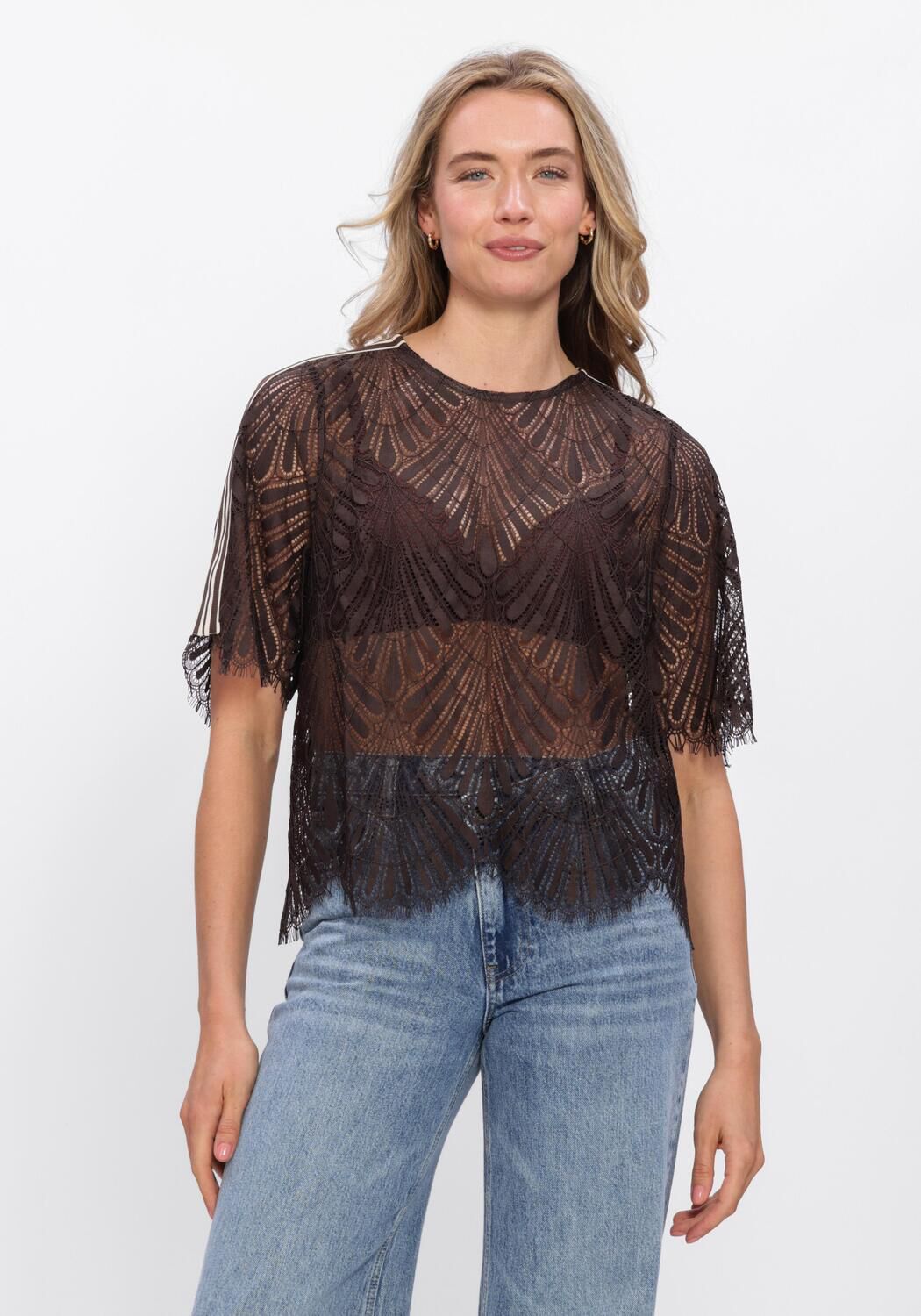 Bruine CO'COUTURE Blouses LETICC LACE BLOUSE - large