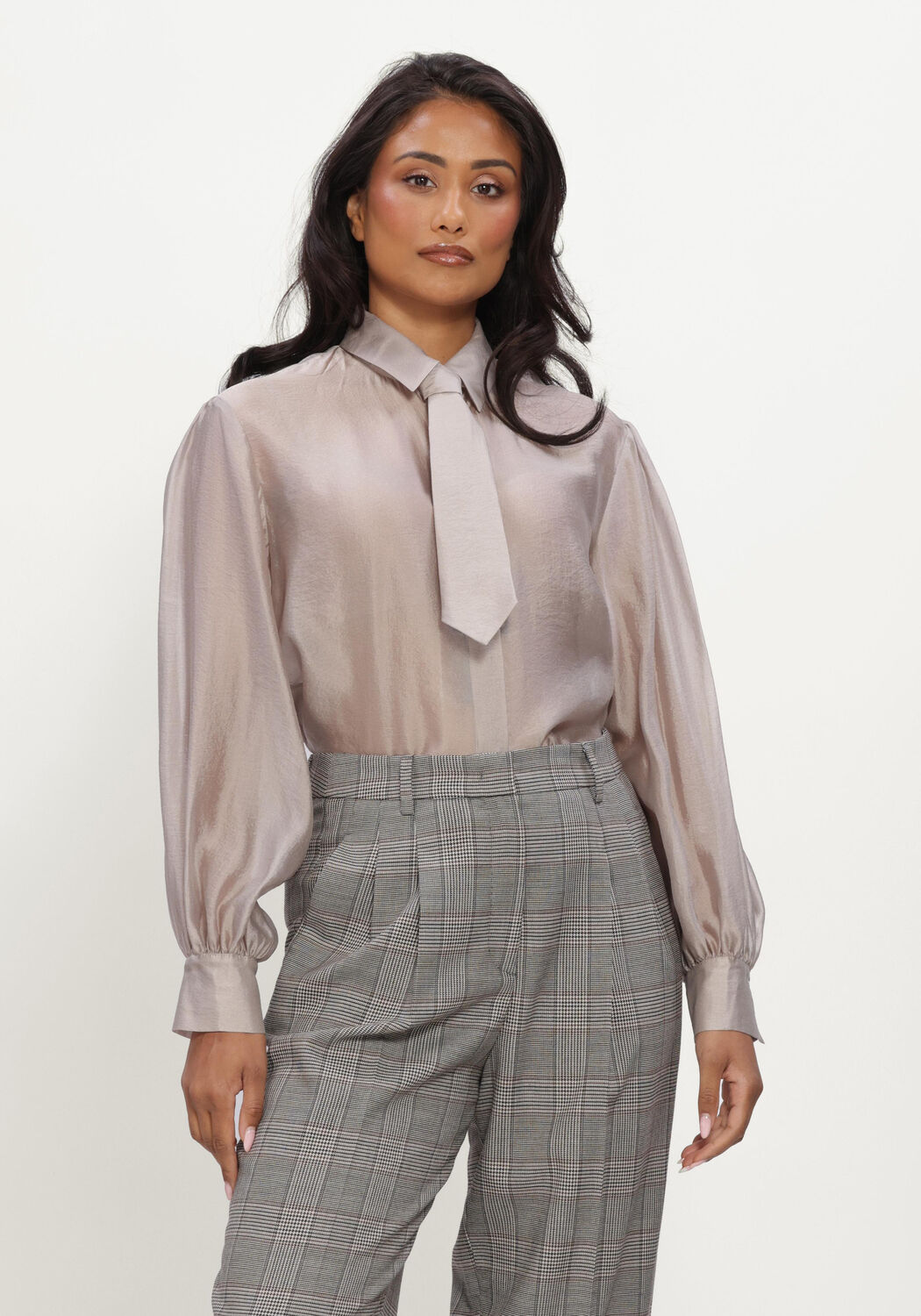 Creme LUISA CERANO Blouses SEMITRANSPARENTE HEMDBLUSE - large