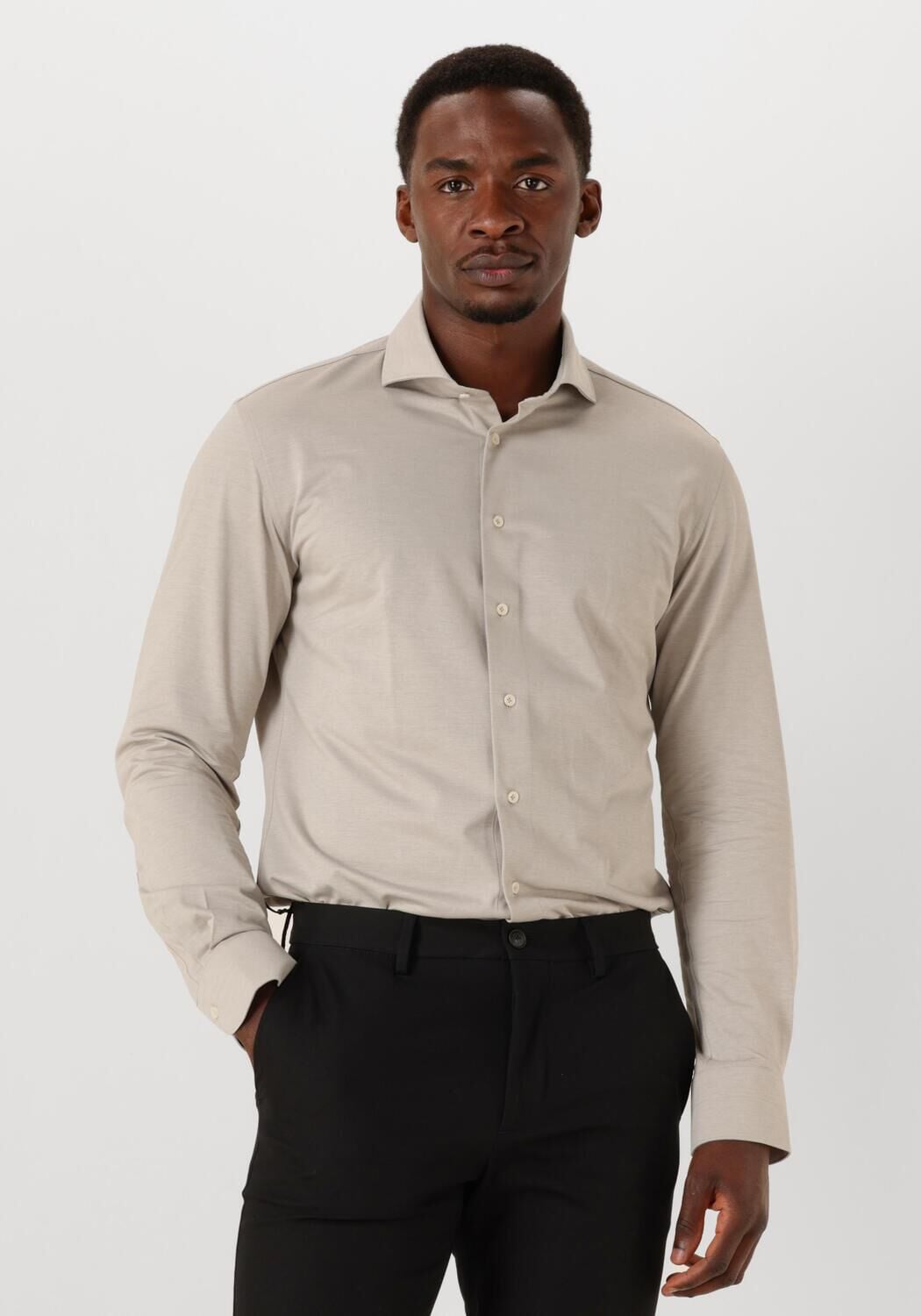 Profuomo | Heren | Japanese Knitted Overhemd Beige
