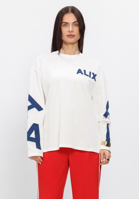 Witte ALIX THE LABEL T-shirt LADIES KNITTED PATCH LONGSLEEVE T-SHIRT - large