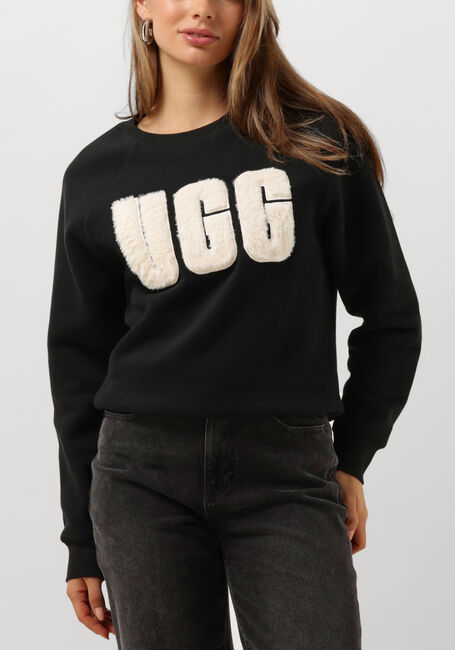Zwarte UGG Sweater MADELINE FUZZY LOGO CREWNECK - large