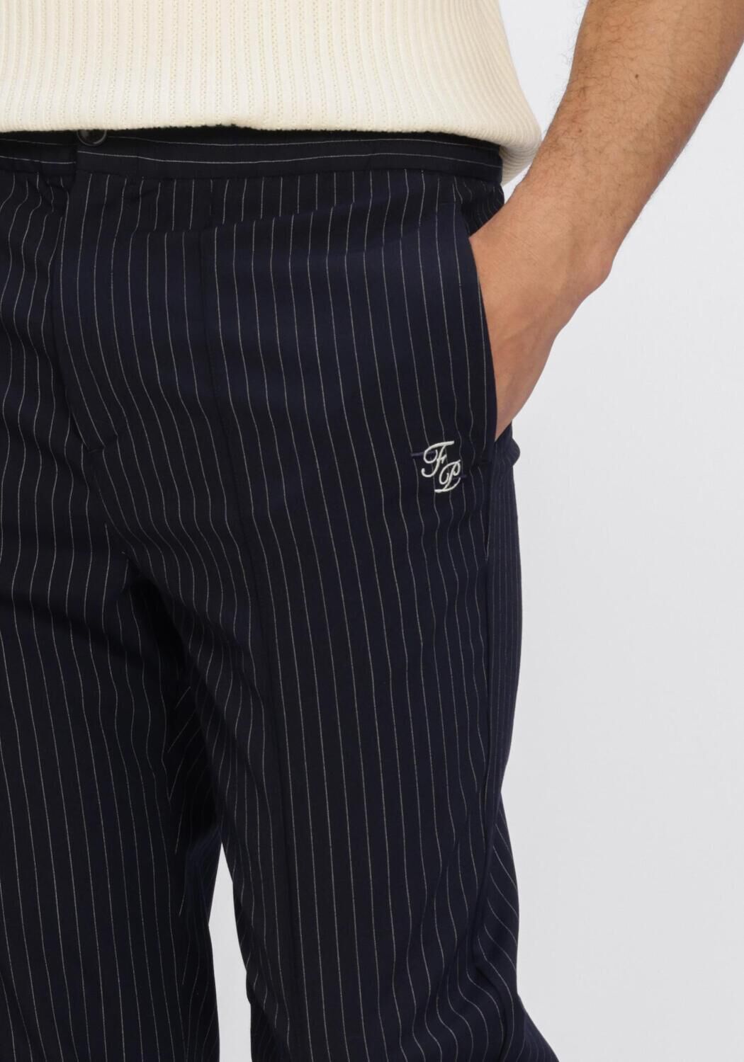 Blauwe FILLING PIECES Chino COACH PANTS PINSTRIPE - large