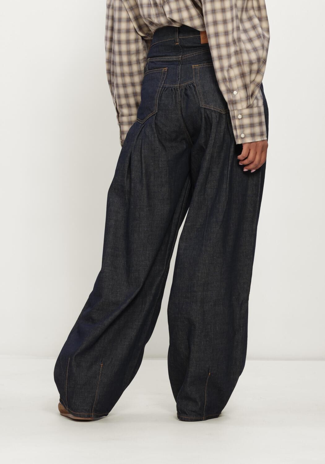 Blauwe GANNI Barrel jeans SLUB DENIM CORSET JEANS - large