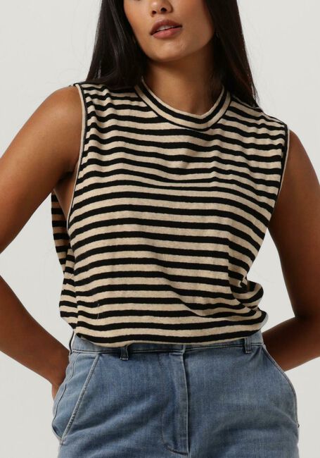 Zwarte PENN & INK Top T-SHIRT STRIPE - large