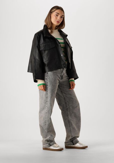 Groene CO'COUTURE Trui CORALIE CROP STRIPE O-KNIT - large