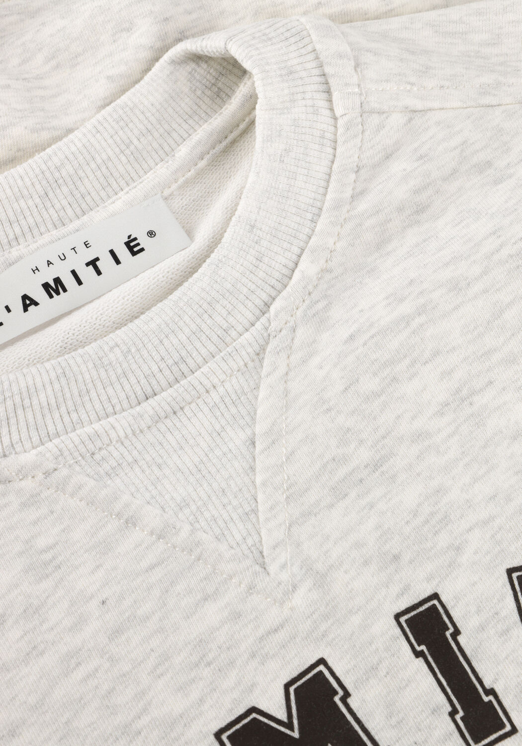 Lichtgrijze HAUTE L'AMITI&Eacute; Trui COLLEGE CURVE SWEAT - large
