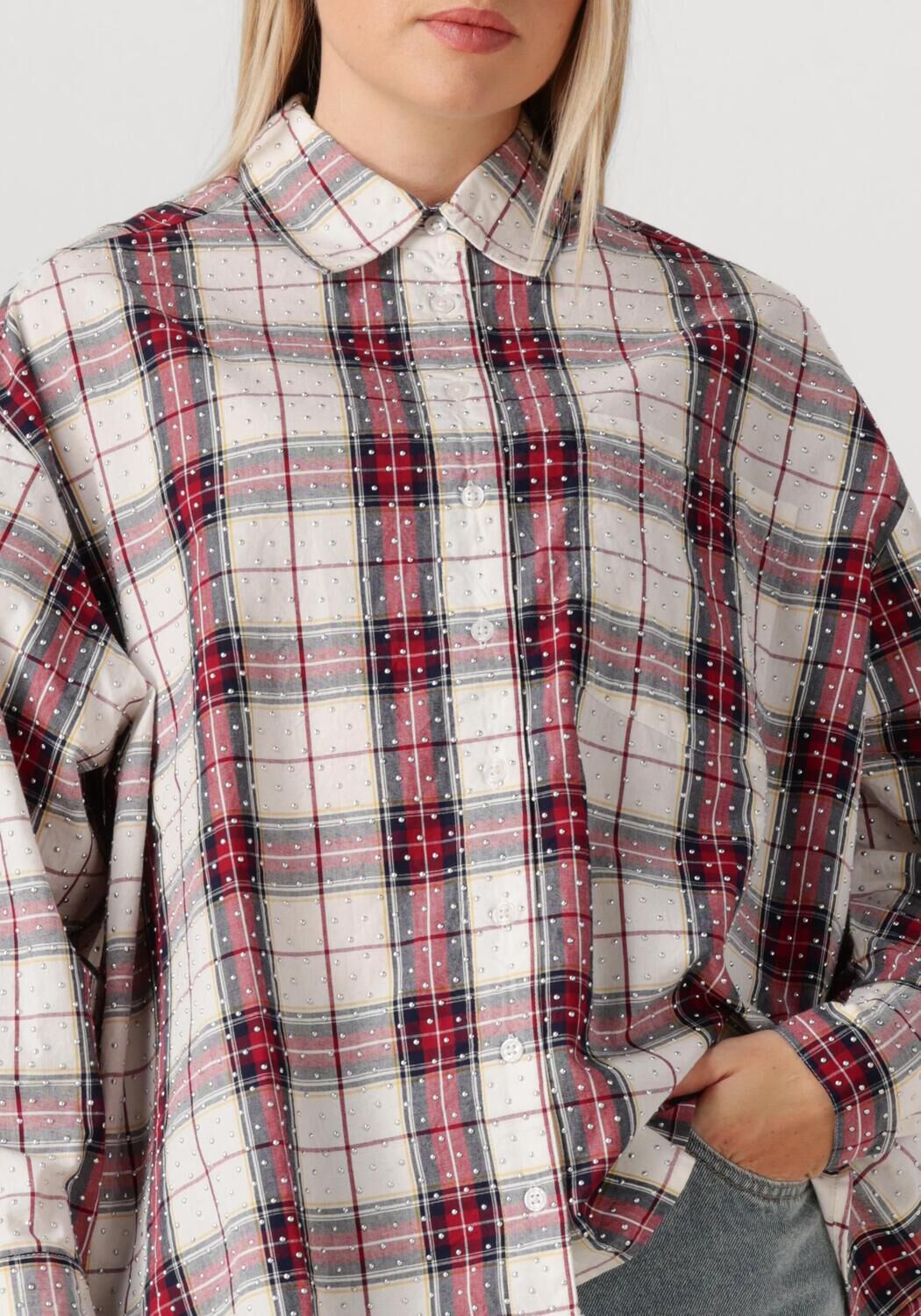 Multi ALIX THE LABEL Blouses STUDDED OVERSIZED BLOUSE - large