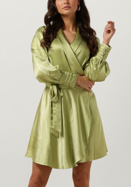 Groene NOTRE-V Mini jurk NV-DORIS SATIN DRESS  - large