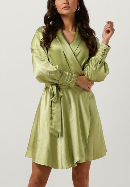 Groene NOTRE-V Mini jurk NV-DORIS SATIN DRESS - large