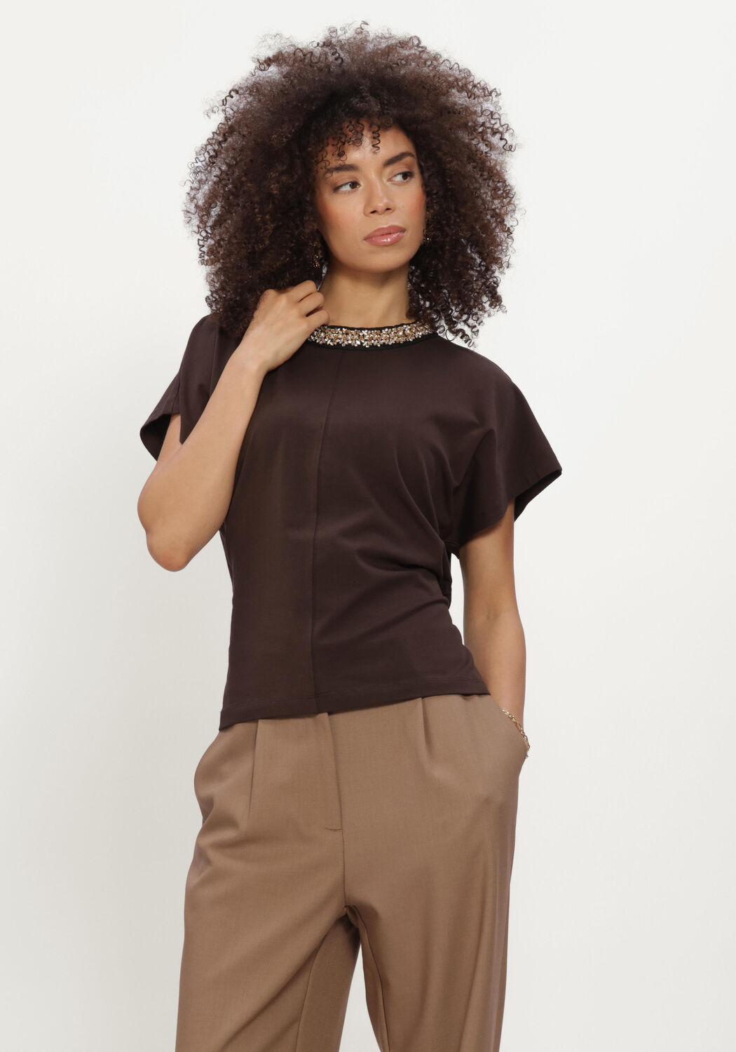 Bruine BRUUNS BAZAAR Top ALNUSBBVERENA BLOUSE - large