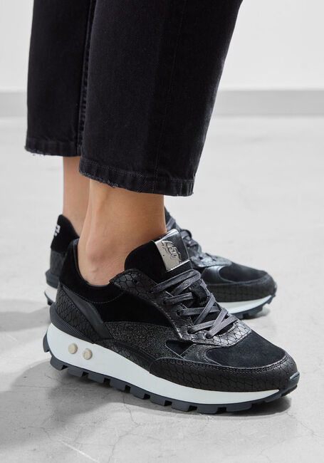 Lachinita Zwarte Leren Dames Sneakers Tommy Hilfiger Schoenen