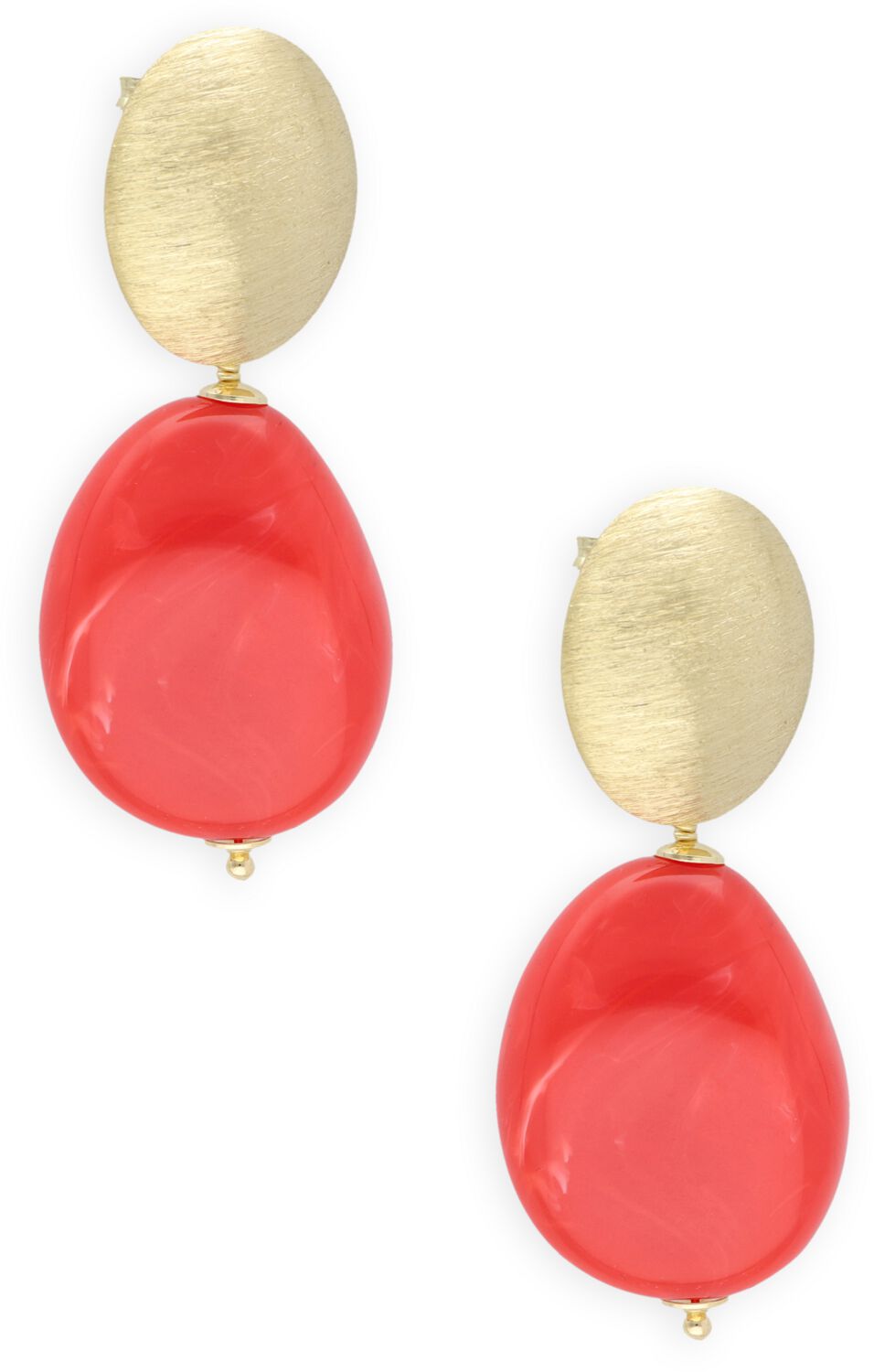 LOTT. gioielli Oorbellen Dames Squeezed Drop, Materiaal: Stainless steel, Kleur: Oranje afbeelding 1