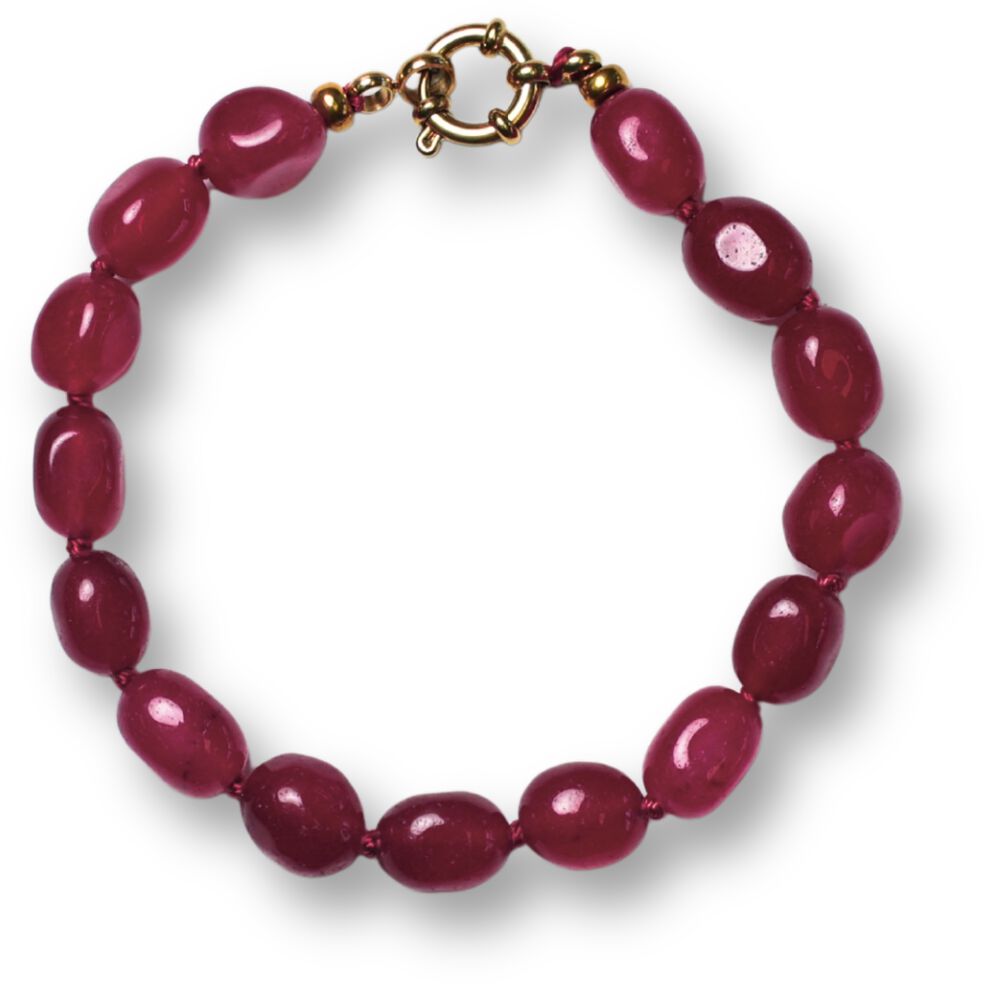 Bonnie Studios Armband Dames Bobby Burgundy Bracelet, Kleur: Rood afbeelding 1