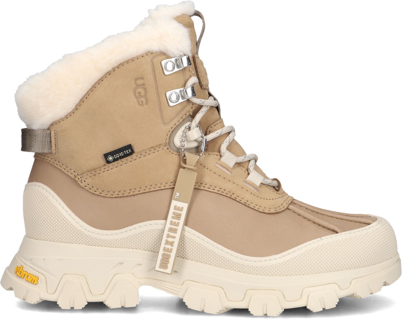 UGG Snowboots Dames W Adirondack Meridian Hiker, Maat: 36, Materiaal: Nubuck, Kleur: Beige