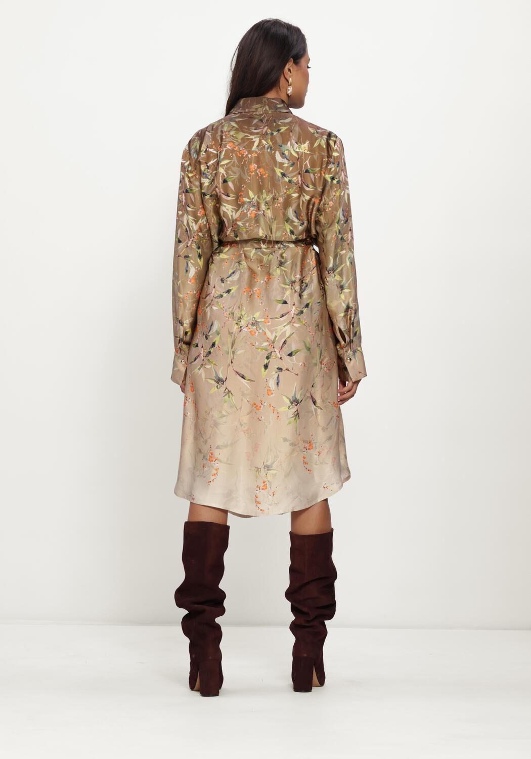 Khaki RIANI Maxi jurk KLEID - large