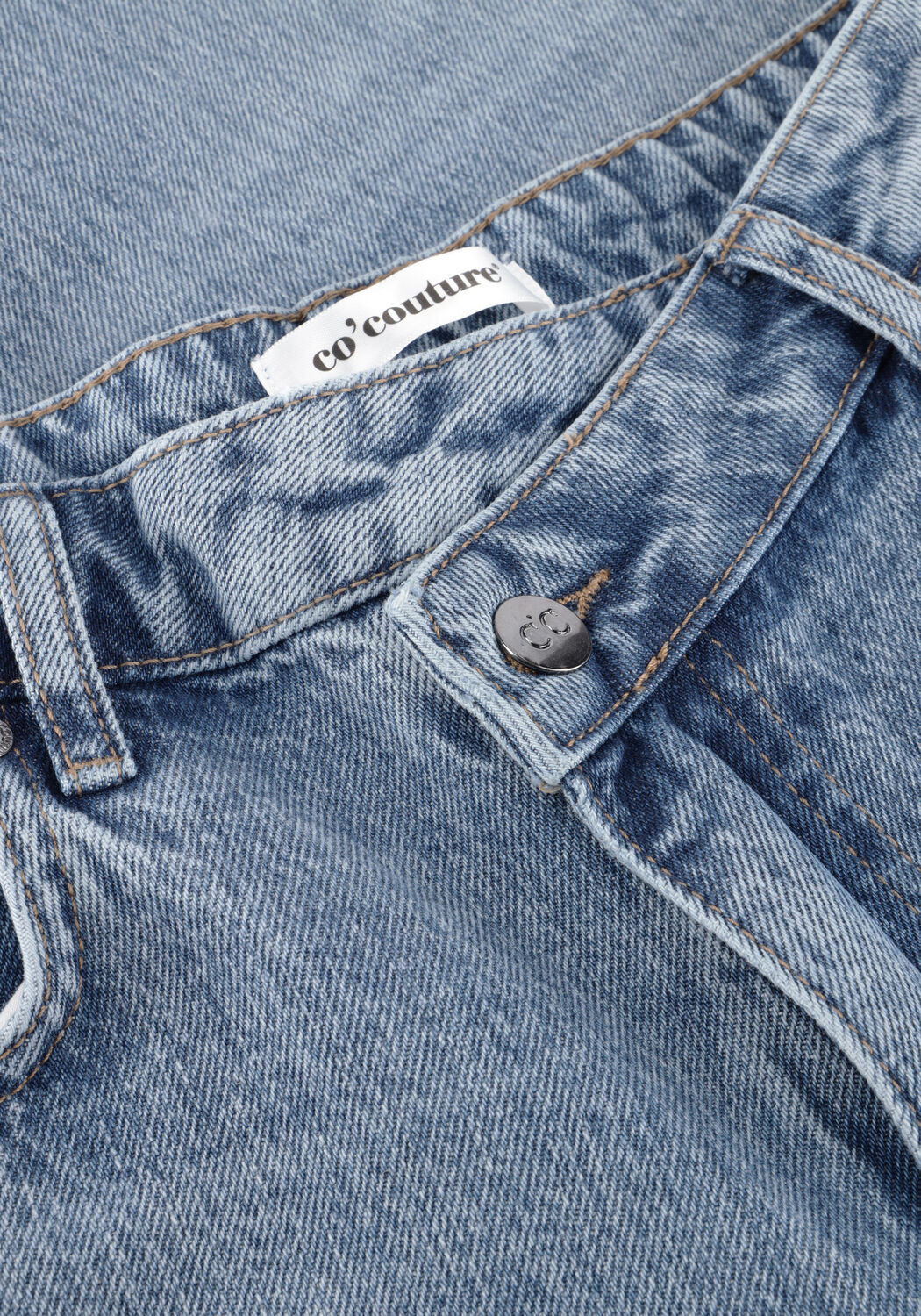 Lichtblauwe CO'COUTURE Wide jeans RUTHIECC ASYM WIDE LL JEANS - large