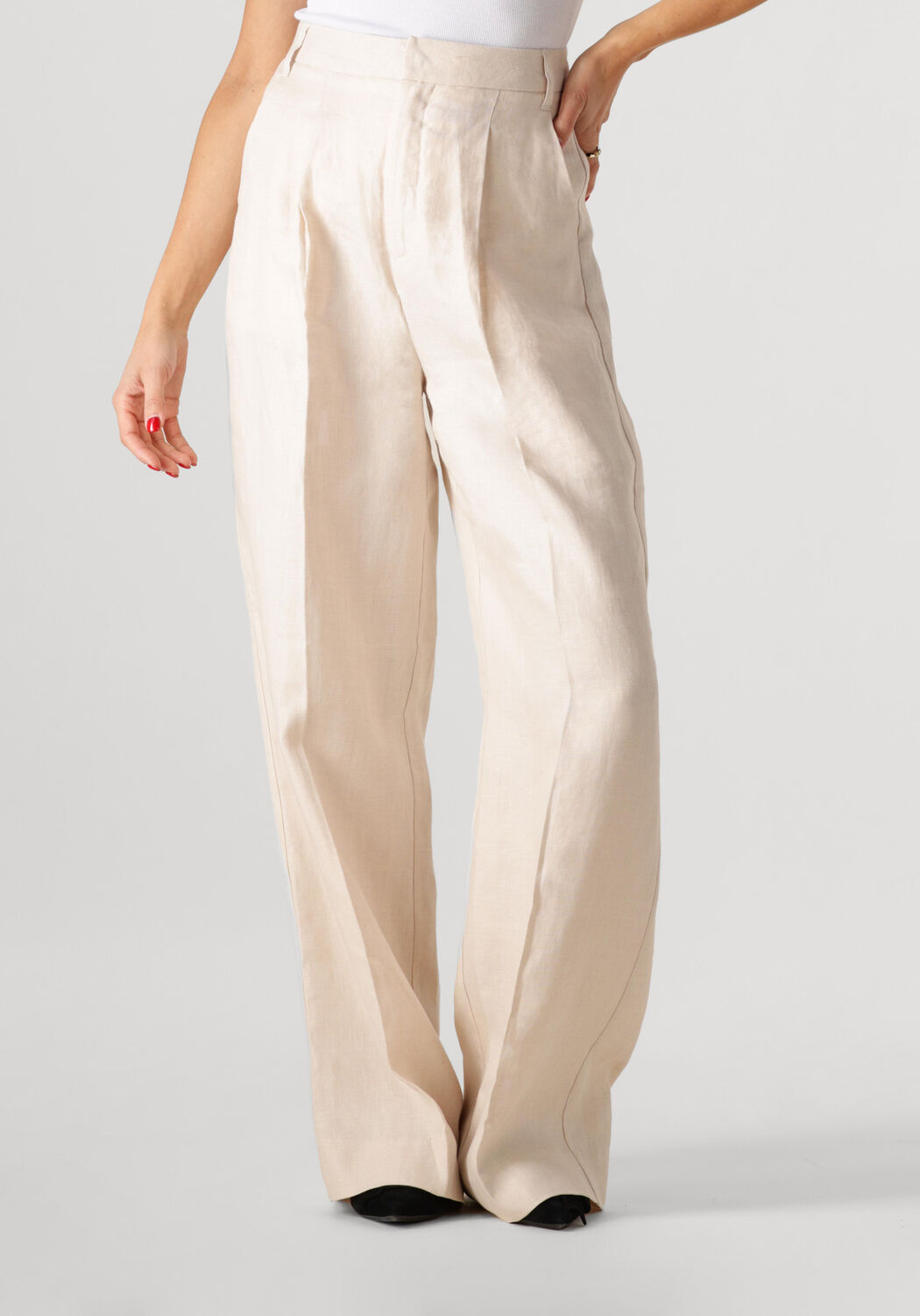 Copenhagen Muse Wijde Broek Dames Nature White Pant, Maat: L, Kleur: Ecru afbeelding 1