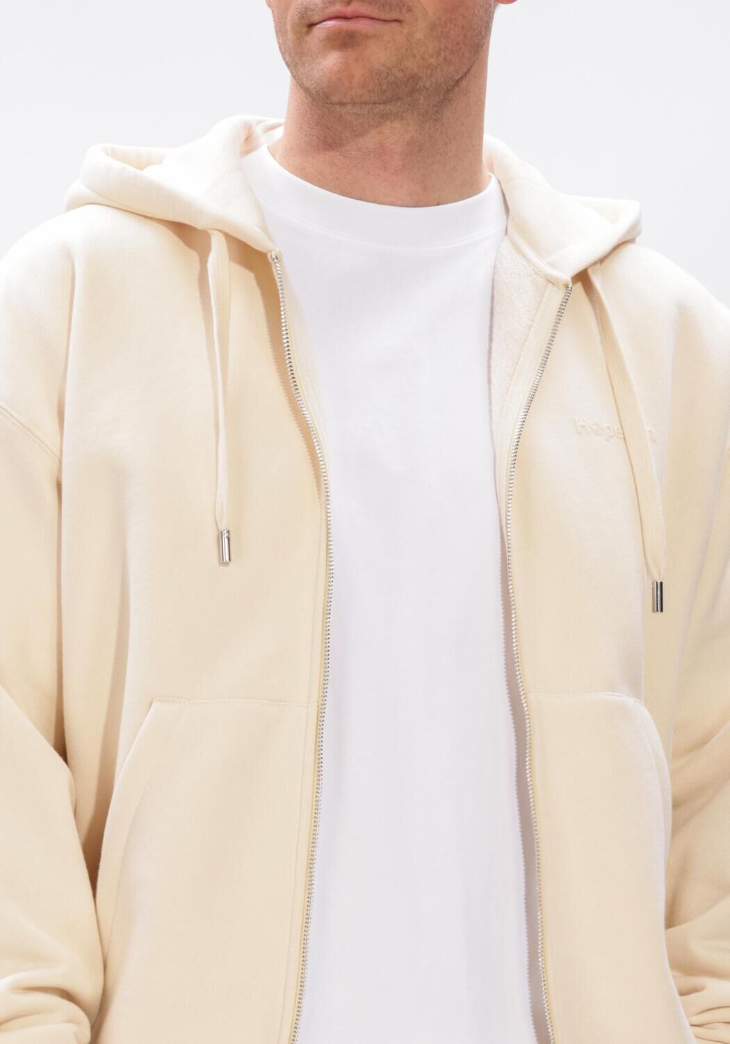 Creme HOPEIUM Sweater LOGO HOODED ZIP - large