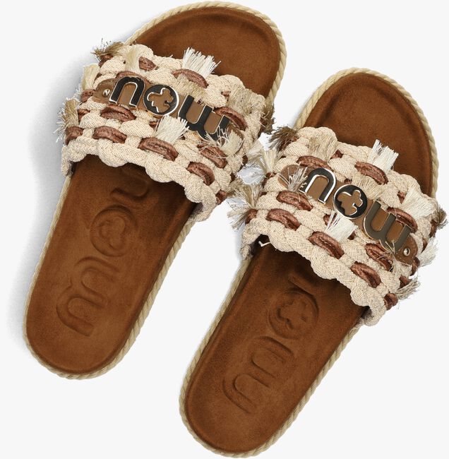 bruine mou slippers monoband rope sandal fringes