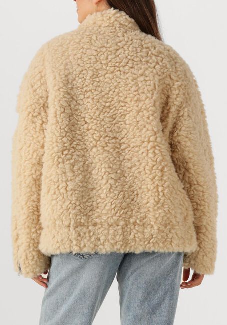 Beige ALIX THE LABEL Teddy jas LADIES WOVEN TEDDY COAT - large