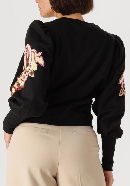 Zwarte SUMMUM Trui PUFF SLEEVE EMBELLISHED SWEATER - large