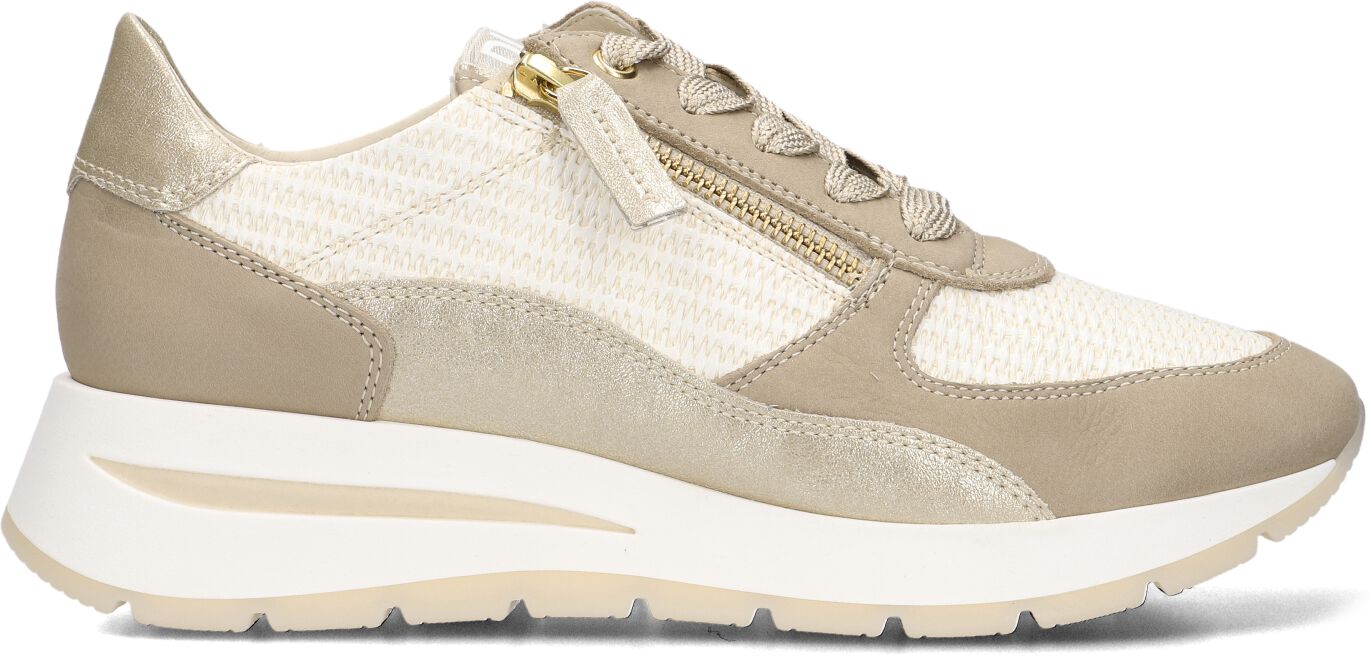 DL Sport Lage Sneakers Dames 6551, Maat: 35, Materiaal: Leer, Kleur: Beige