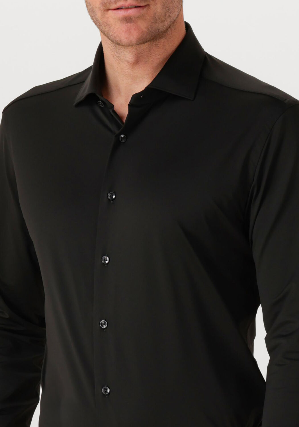 Zwarte XACUS Klassiek overhemd ACTIVE SHIRT 558ML - large