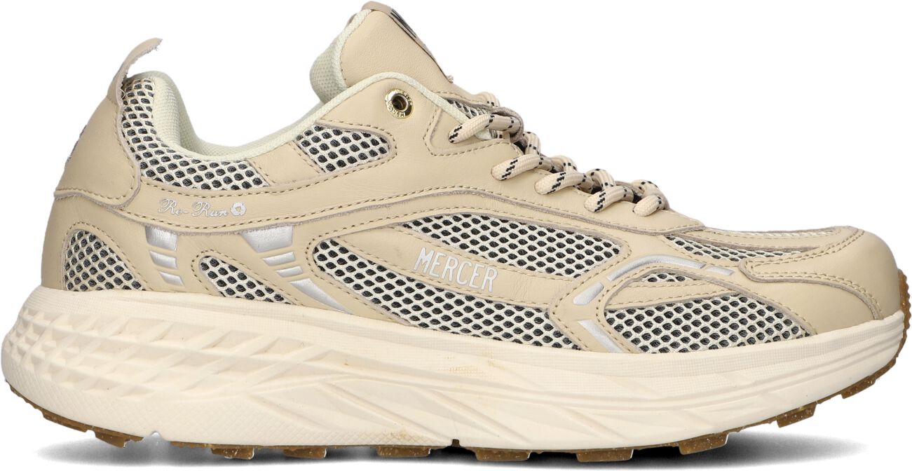 Mercer Amsterdam Lage Sneakers Heren Re-run Max Led, Maat: 42, Materiaal: Leer, Kleur: Zand