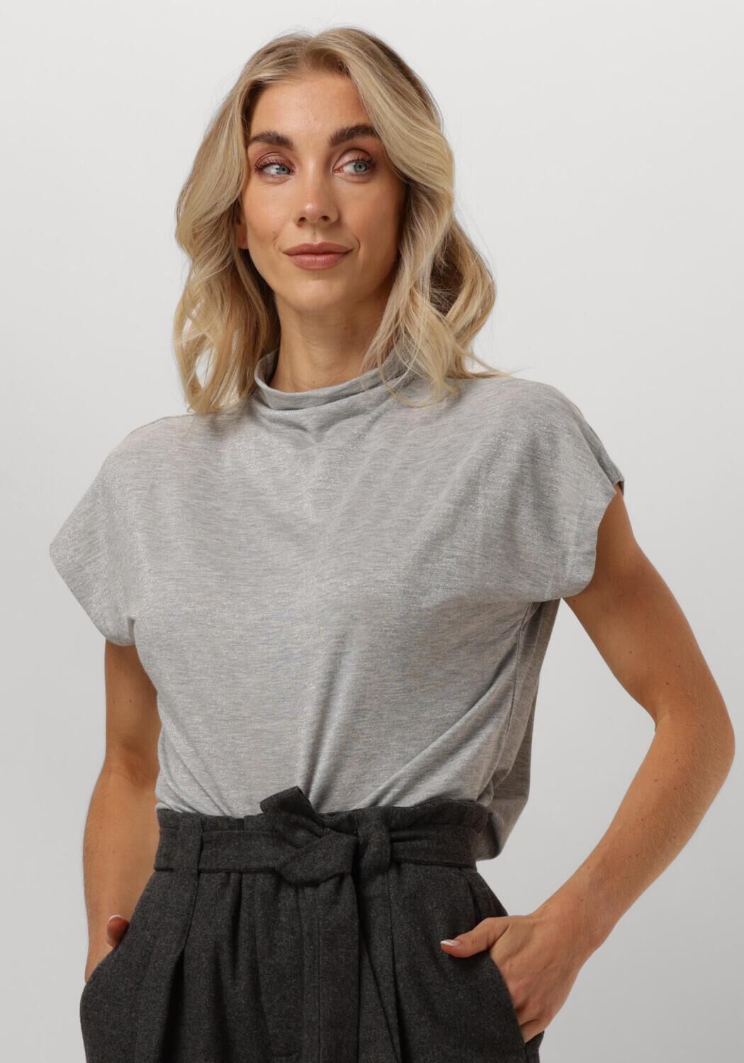 Aimee the Label Top Dames Mandya, Maat: XL, Kleur: Zilver