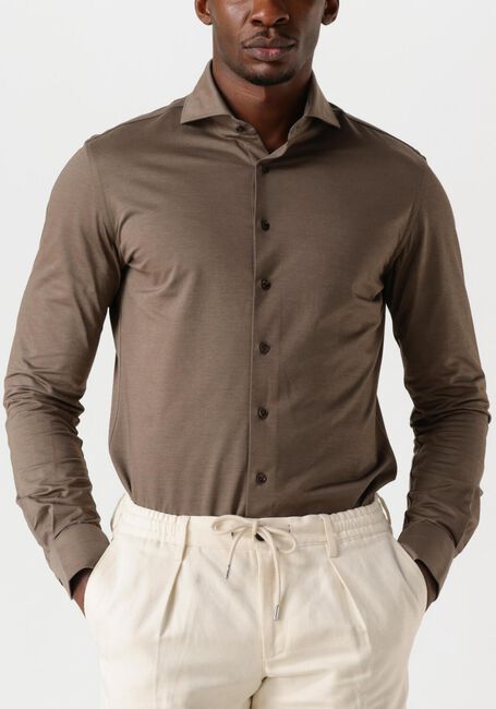 Taupe PROFUOMO Klassiek overhemd SHIRT X-CUTAWAY SC SF JAPANESE KNITTED - large