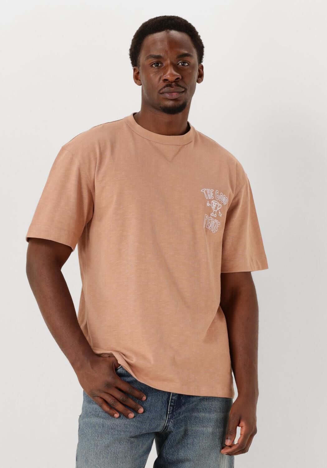 The GoodPeople T-Shirt Heren Troy, Maat: L, Kleur: Zand afbeelding 1