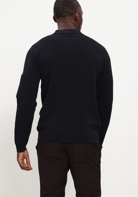 Donkerblauwe GENTI Trui POLO ZIP LS - large