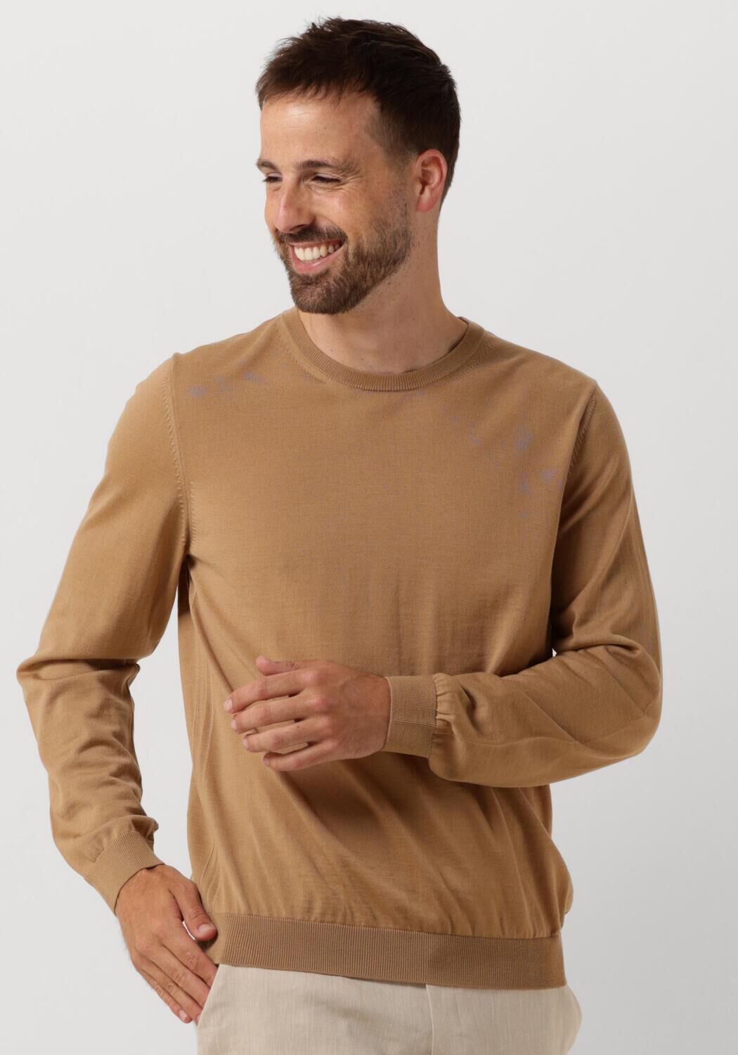 Boss Black Trui Heren Leno, Maat: 3XL, Kleur: Camel