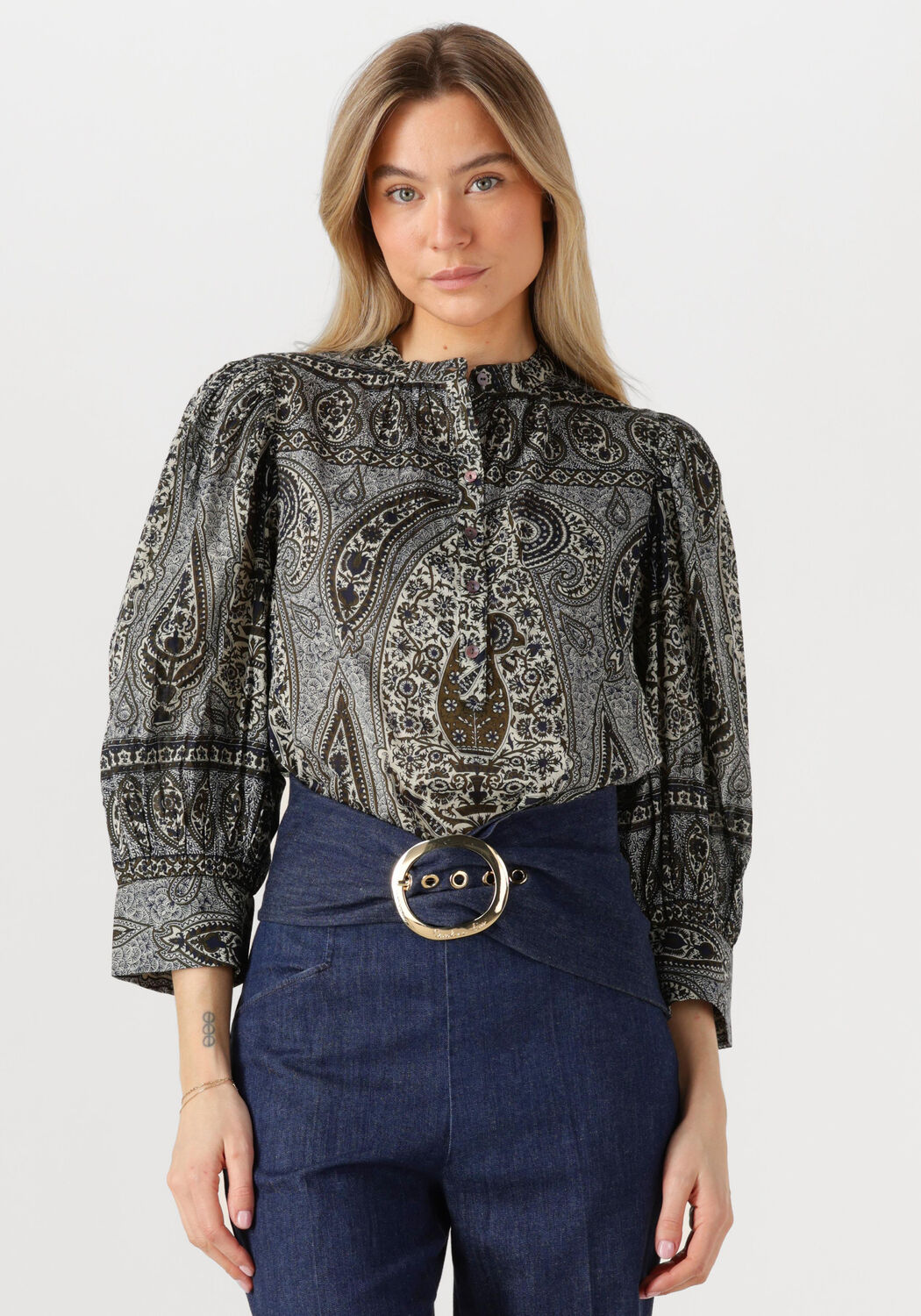 Antik Batik Blouse Dames Taya Blouse, Maat: L, Kleur: Zwart