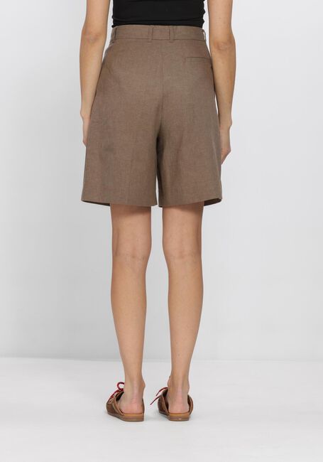 Bruine OLAF HUSSEIN Korte broek LINEN TAILORED SHORTS - large