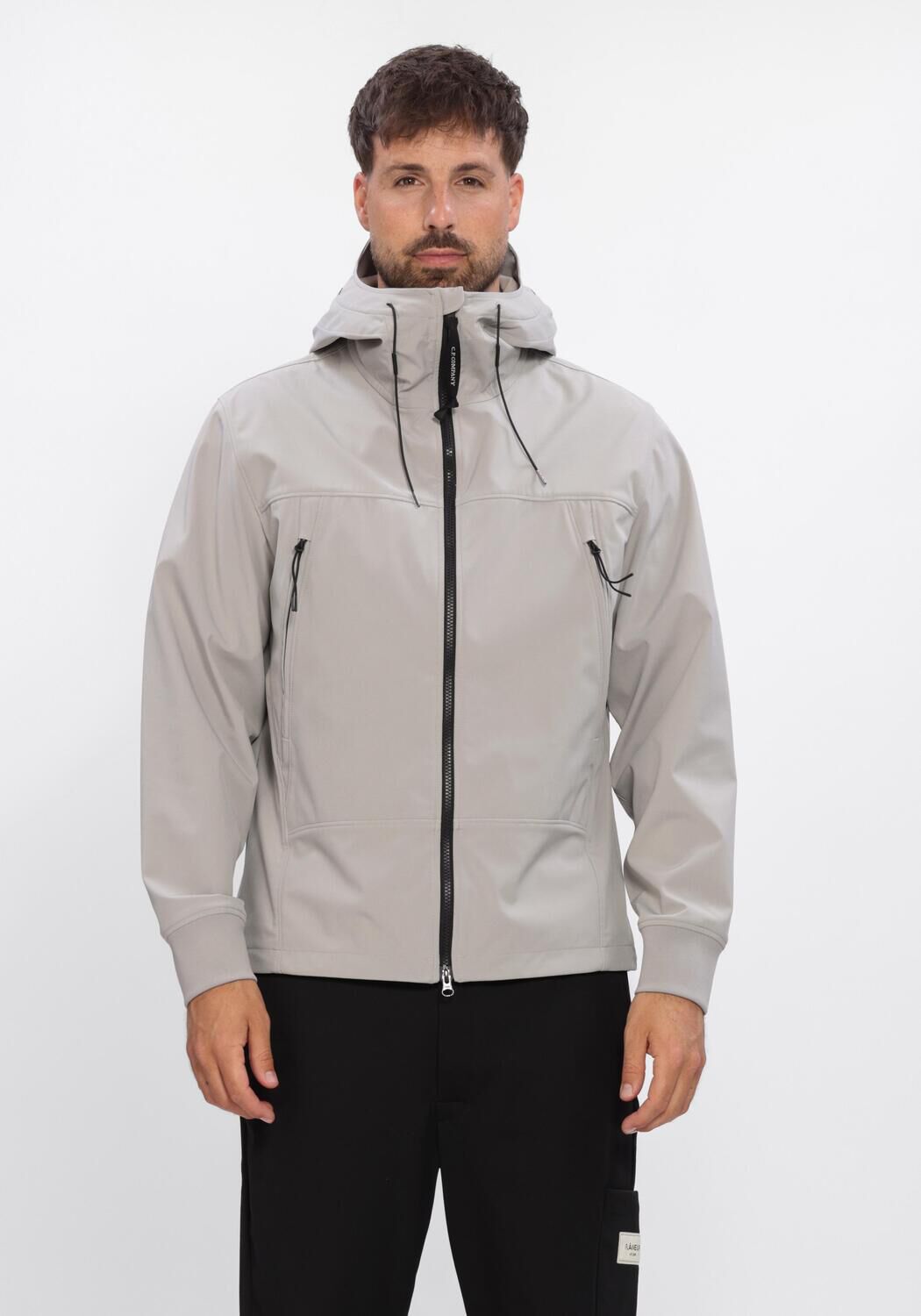 Grijze CP COMPANY Jack C.P. SHELL-R GOGGLE JACKET - large