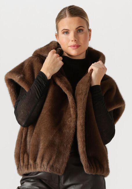 Bruine STUDIO AR Faux fur jas OLENA - large