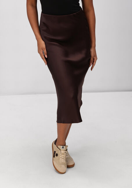 Bruine ANINE BING Broeken BAR SILK SKIRT - DEEP BROWN - large