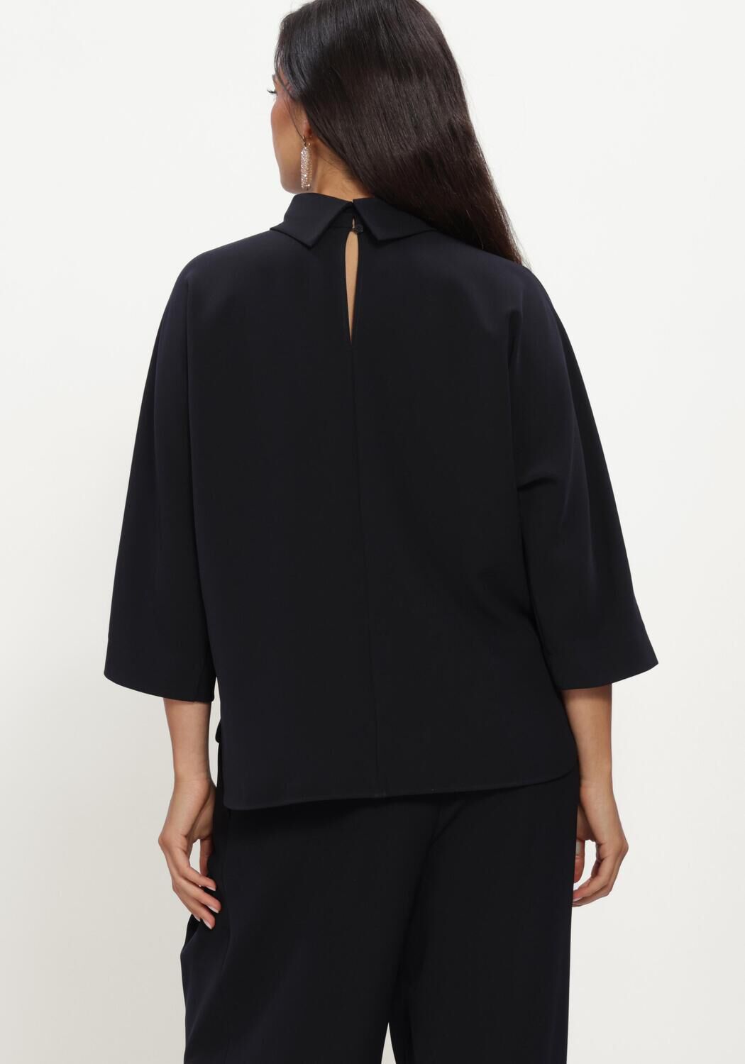 Donkerblauwe LUISA CERANO Blouses KURZARM-BLUSENTOP - large