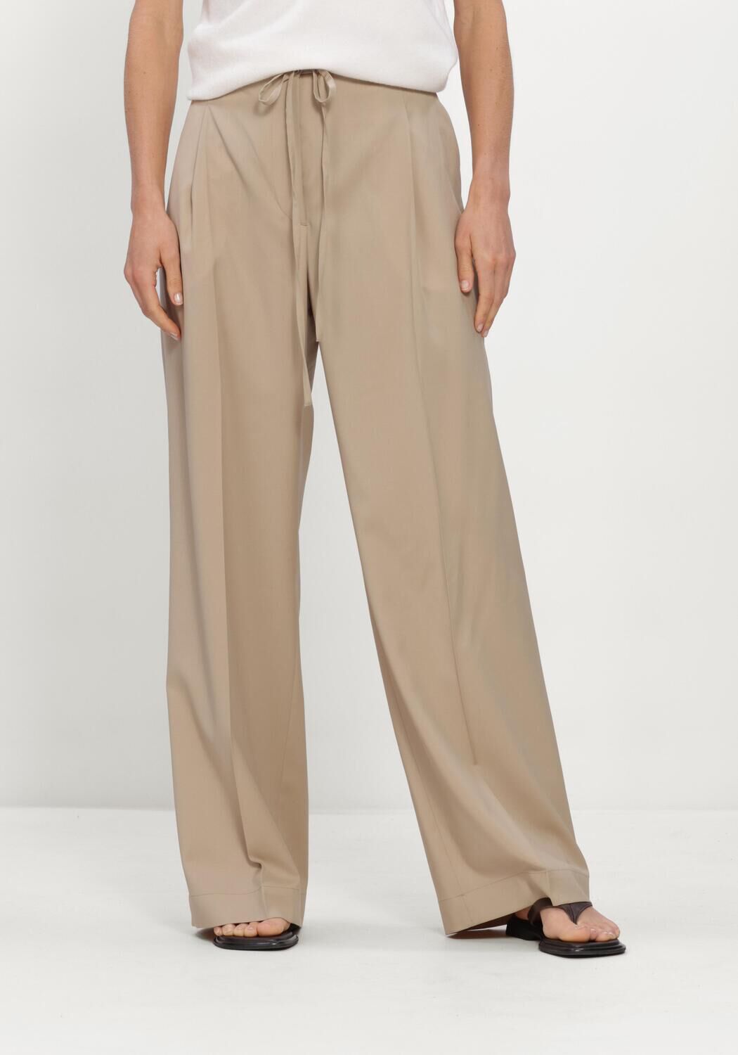 Beige ROHE Wijde broek RELAXED DRAWSTRING TROUSERS - large
