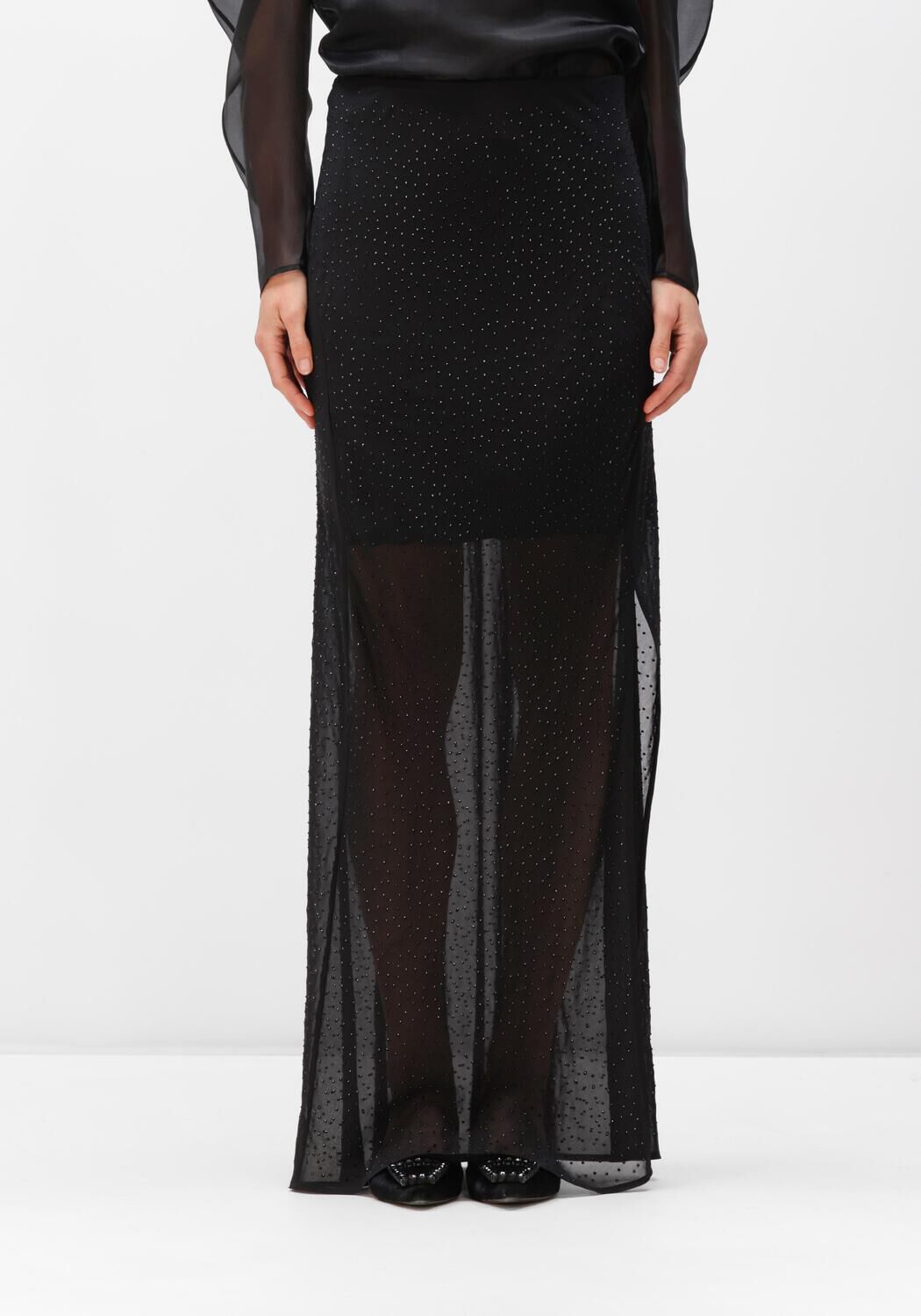 Dante6 Maxirok Dames Silao Rhinestone Skirt, Maat: 40, Kleur: Zwart afbeelding 1