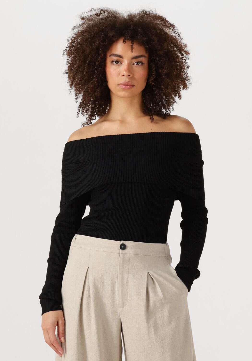 Bruuns Bazaar T-Shirt Dames Tonna Knit, Maat: L, Kleur: Zwart