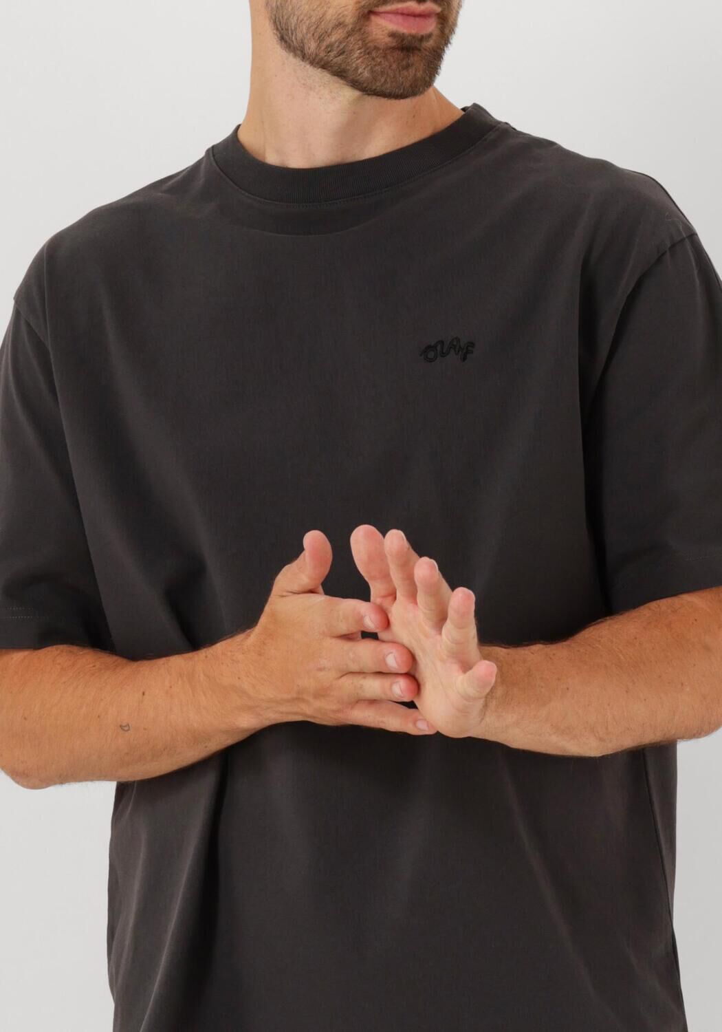 Antraciet OLAF HUSSEIN T-shirt SIGNATURE SS TEE - large