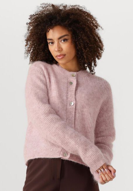 Roze SECOND FEMALE Vest ANDREA KNIT RIB LS CARDIGAN - large
