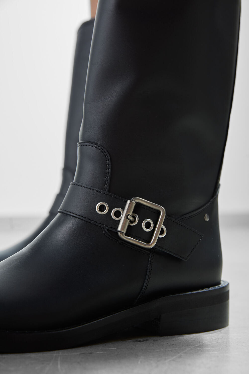 Zwarte VIA ROMA 15 Laarzen BIKER FIBBIE MIDDLE - large
