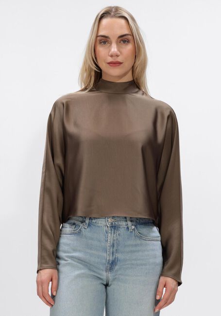 Taupe DANTE6 Blouses LORELLE SATIN BOW TOP - large