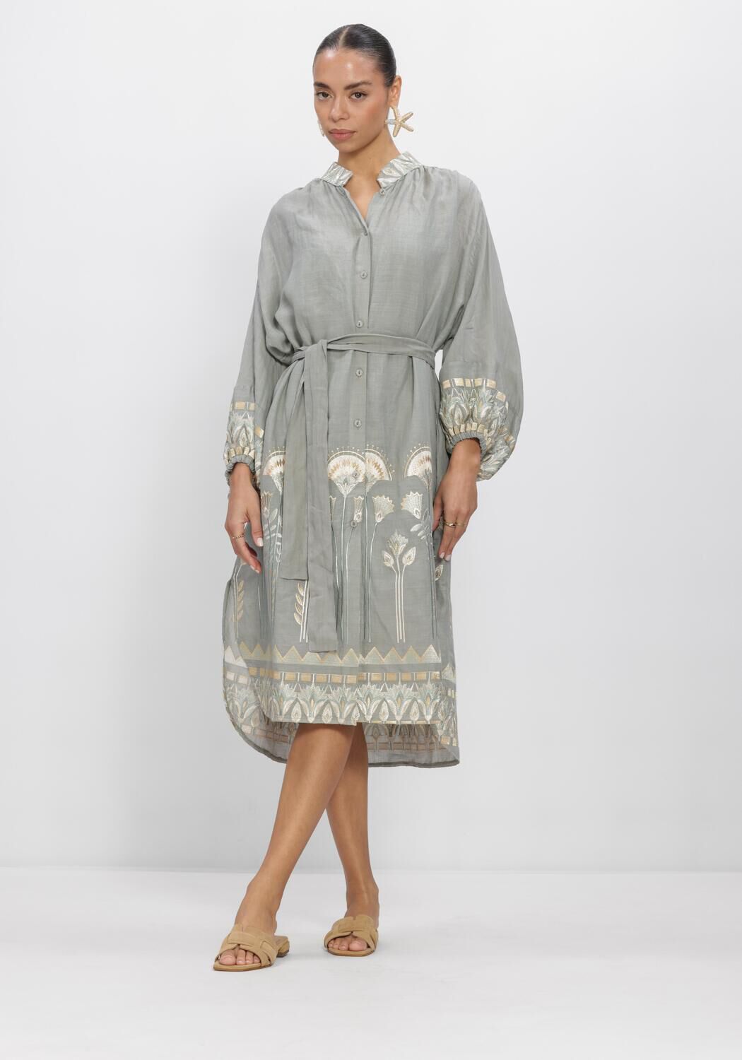 Greek Archaic Kori Greek Archaic Kori Midi Jurk Dames S26k-4075057