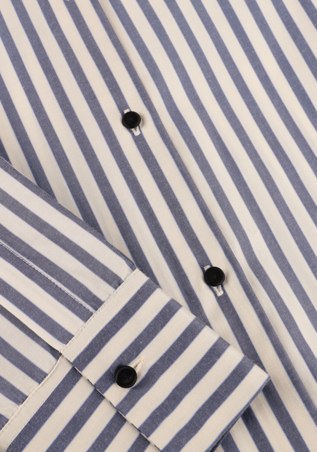 Blauwe FORTE FORTE Blouses CHIC STRIPED TAFFETAS MASCULINE SHIRT - large