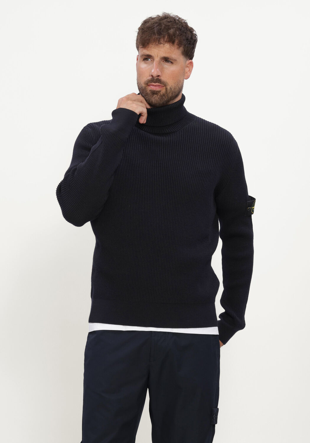 Donkerblauwe STONE ISLAND Coltrui T-NECK S00C2 - large